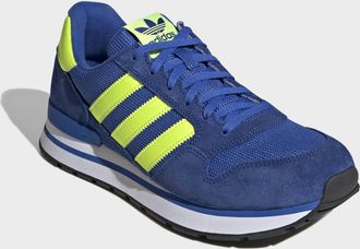 adidas Sneaker ADIDAS ORIGINALS ZX 500 RS, Gr. 44,5, blau, solar gelb, royal blau, Leder, Textil, Schuhe Sneaker