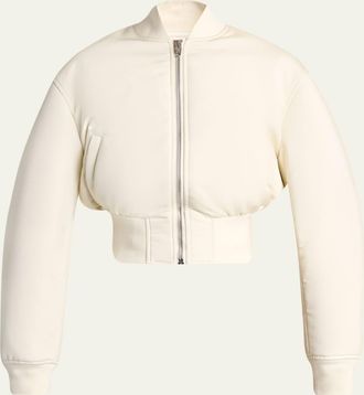 Balenciaga Padded Faille Crop Bomber Jacket