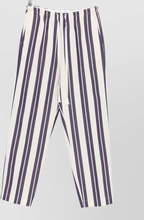 Forte_Forte drawstring trousers side pocket vertical stripes