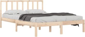 vidaXL Estructura De Cama Madera Maciza De Pino 135x190 Cm Vidaxl