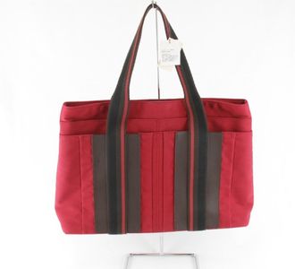 Hermès Canvas Leather Tote Bag (Pre-Owned)