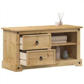 vidaXL Vidaxl - Mueble De Tv Corona Madera Maciza De Pino 100x40x52 Cm