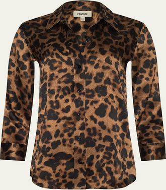 L'agence Leopard Dani Silk Blouse