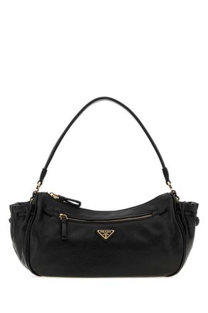 Prada Black Logo Medium Shoulder Bag