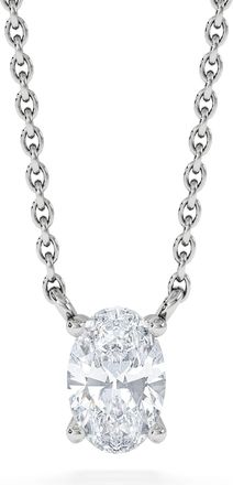 The Diamond Store Wanderlust Floating Oval Cut Lab Diamond Solitaire Necklace 0.50ct H/SI in 9K White Gold