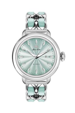 Glam Rock Womens : Bal Harbour Lady SM stainless steel & braided calf leather green and - One Size