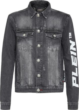 Philipp Plein Heren, Jassen, Grijs, Maat: 2XL Denim