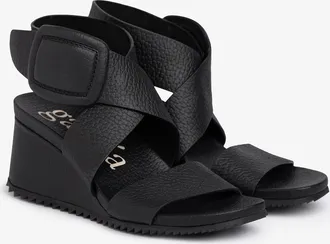 Pedro Garcia Black suede wedge with ankle strap | Cande | Autumm - Winter 24 | PEDRO GARCIA