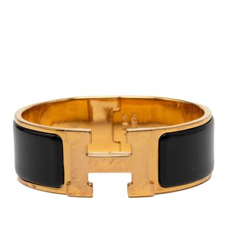 Herm&egrave;s Pre-owned Hermes Wide Enamel Clic Clac H Bracelet GM Ladies GD1UPJZ43ICS5F84
