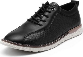 AlltheMen Mens Dress Shoes Business Casual Oxford Shoes for Men, Black, 6 UK