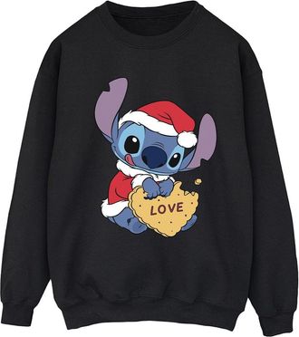 Disney Dames/Dames Lilo And Stitch Kerstmis Love Biscuit Sweatshirt (Zwart)