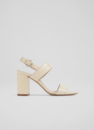 L.k. Bennett Womens Raya Formal Sandals, Buttercream - Beige Leather - Size UK 6