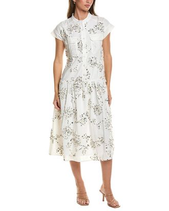 Gracia Floral Ruffle Work Belt Dress