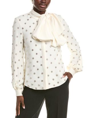 Oscar De La Renta Oscar De La Renta Silk-Blend Blouse