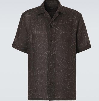 Brioni Printed linen bowling shirt