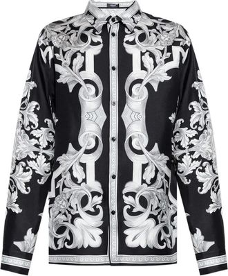 Versace Silk Shirt With Baroque Print