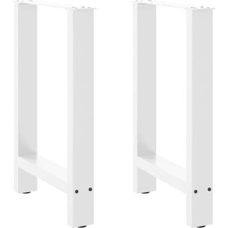 vidaXL Vidaxl - Patas Para Mesa De Comedor Blancas (2 Unidades, 60 X 72-73 Cm, Acero)