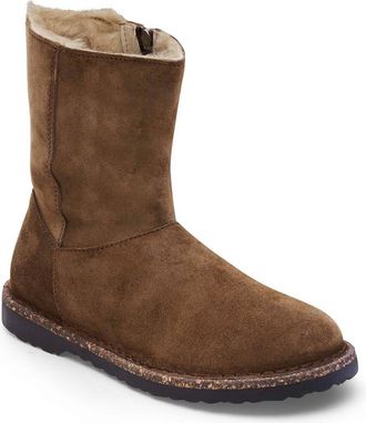 Birkenstock Womens Uppsala Zip Shearling Winter Boot In Dark Tea