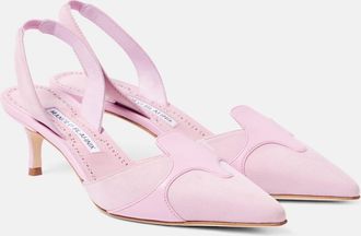 Manolo Blahnik Poligleto 50 suede slingback pumps
