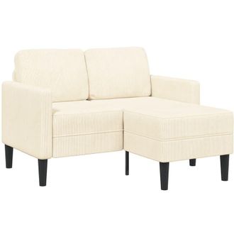vidaXL Vidaxl - Sof&aacute; De 2 Plazas Con Chaise Longue En Forma De L Crema 125cm