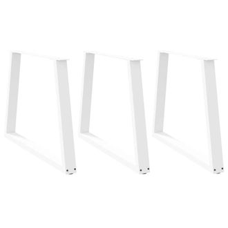 Berkfield Home Dining Table Legs V-Shape 3 pcs White 100x(72-73.3) cm Steel