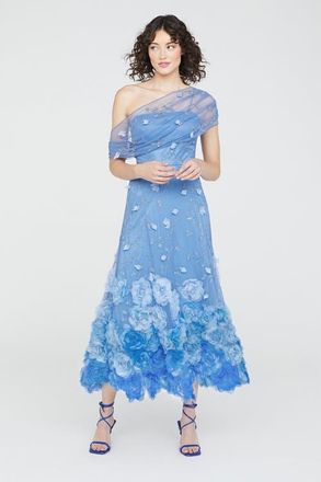 Theia Meredith Floral Dress in Cornflower Blue at Nordstrom, Size 16