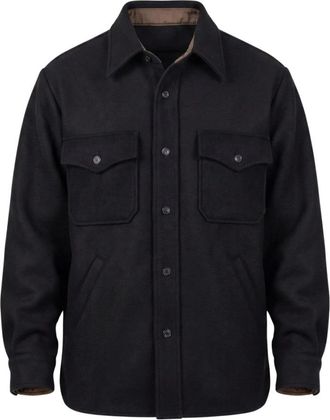 Fortela Ringo Overshirt - Heren - Casual Overhemden - Zwart - M - Wol - Overhemden