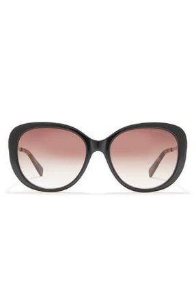 Kenneth Cole 56mm Cat Eye Sunglasses in Black/Other /Gradient Brown at Nordstrom Rack