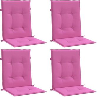 vidaXL Cojines Para Silla Con Respaldo Bajo 4 Uds Tela Rosa Vidaxl