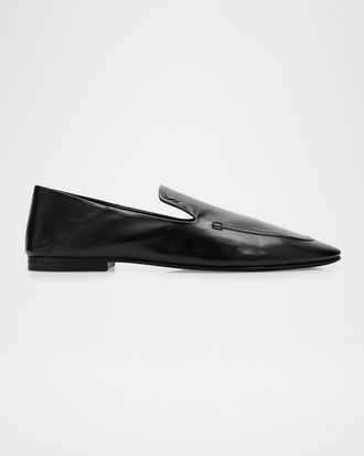 Saint Laurent Men & apos;s YSL Leather Collapsible-Heel Loafers