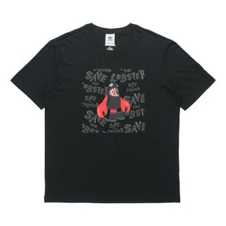 adidas originals Artist Tee Ss Dragon Printing Round Neck Pullover Sports Short Sleeve Black HA4699