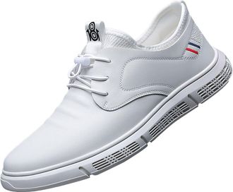 Generic Mens Business Formal Shoes Classic Derbys Soft Lace-ups Oxfords Round Toe Leather Shoe Block Heel Non Slip Comfy Footwear for Formal Business Meetings