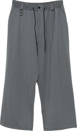 Yohji Yamamoto WL Straight Pant - Heren - Wijde Broeken - Grijs - XS - Wol - Broeken