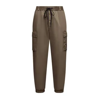 Moncler Tapered Fleece Jogger Trousers with Drawstring - male - Moncler - Sweatpants - Green - L - Trousers