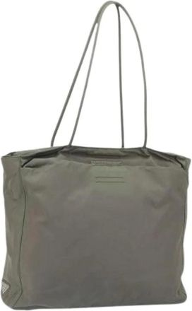 Prada Pre-owned Tote Bags, female, Green, Size: ONE SIZE Pre-owned Nylon Tote Bag