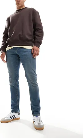 Jack & Jones glenn slim jean in mid wash blue