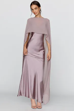 BHLDN Brigid Chiffon Cape Maxi Dress