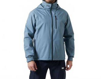 Helly Hansen Crew Hooded Midlayer Jacket 2.0 In Washed Navy