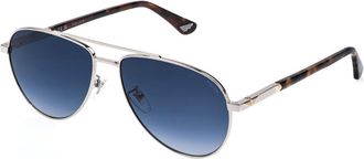 Police SPLR77 NEW CROSSROADS 6 0579 Mens Sunglasses Silver Size 59