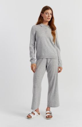 Chinti and Parker Wool-Cashmere Knit Polo Sweater in Light Grey at Nordstrom, Size X-Large