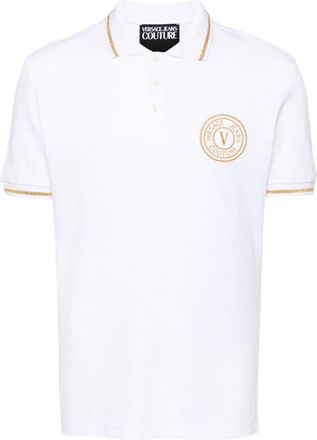 Versace Jeans Couture logo-embroidered cotton polo shirt - men - Cotton - 3XL - White