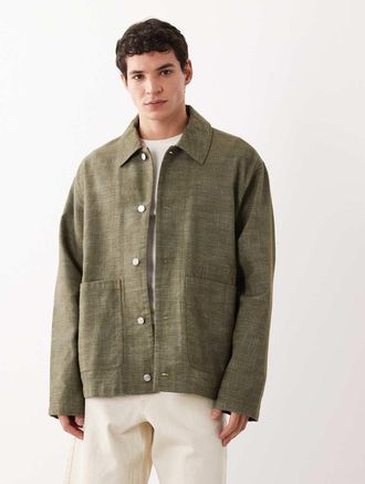 Asos Giacca in cotone kaki-Verde