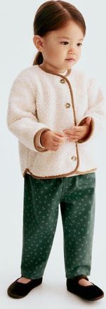 H&M Printed Twill Trousers in Green/floral at Nordstrom, Size 12-18M
