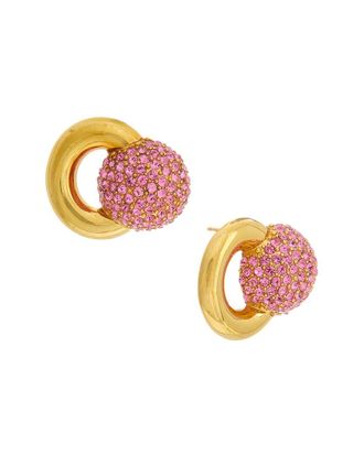 Oscar De La Renta Round Rhinestone Stud Earrings