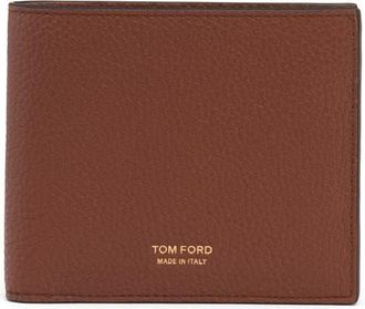 Tom Ford T-Line Soft Grain Leather Bifold Wallet in 1B108 Midbrown at Nordstrom