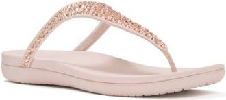 FitFlop Solay Mixed-Crystal Toe-Post Sandals in Nude Rose at Nordstrom, Size 8.5