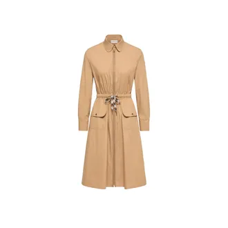Moncler Moncler Cotton Blend Knee-length Dress, Women, Beige, Size: 38