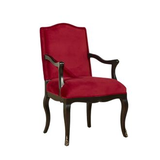 Robin des Bois Sill&oacute;n de estilo cl&aacute;sico en hevea y terciopelo de algod&oacute;n. Rojo