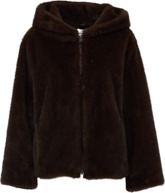 P.A.R.O.S.H. Short Hooded Drawstring Faux-Fur Jacket