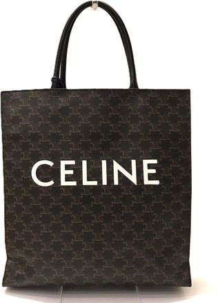 Celine Black Brown Coated Canvas Leather Tote Bag (Pre-Owned)